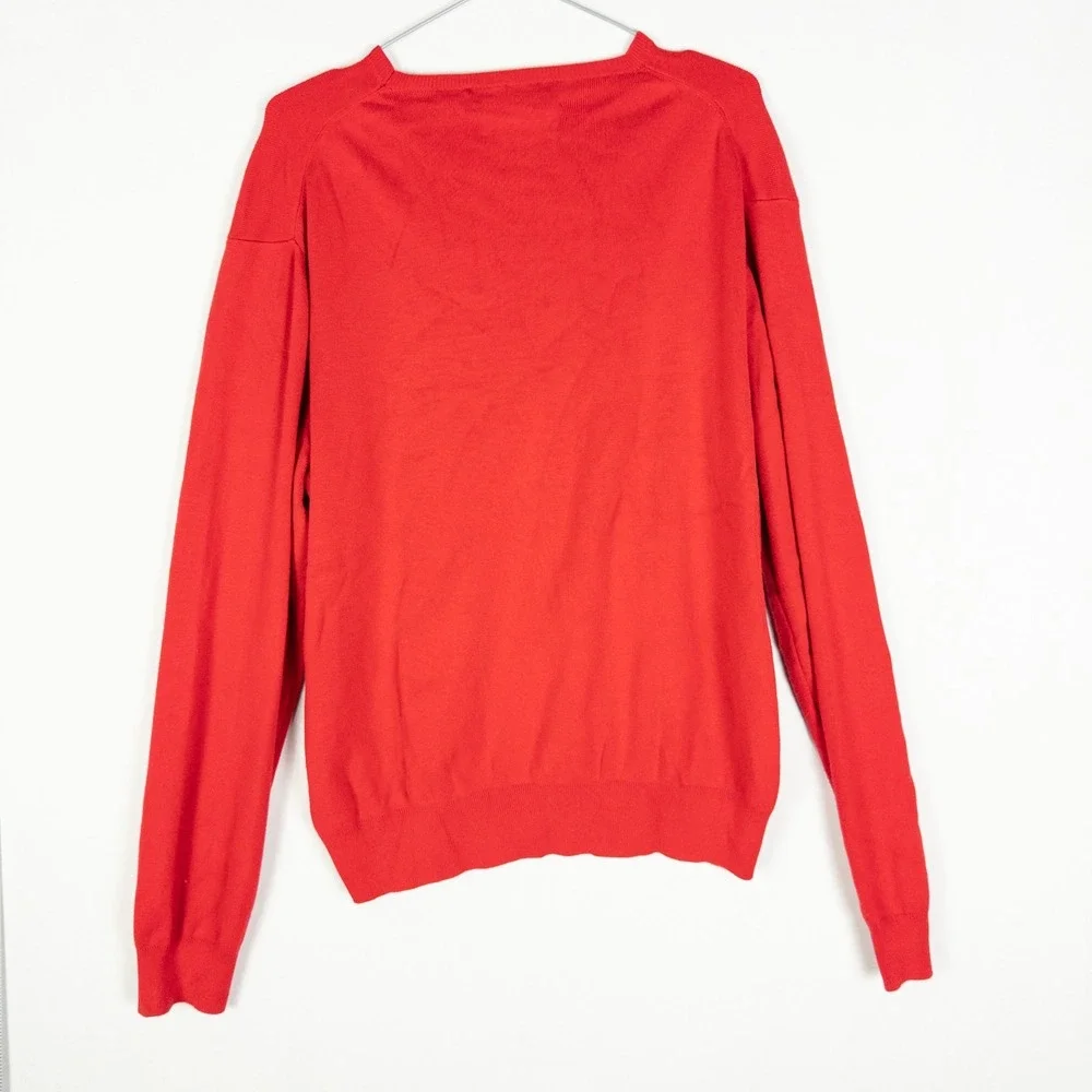 Polo Ralph Lauren Pima Cotton Crewneck Sweater Mens XL Red Embroidered Pony Prep